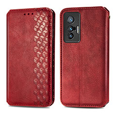 Handytasche Stand Schutzhülle Flip Leder Hülle S01D für Vivo X70t Rot