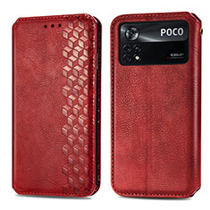 Handytasche Stand Schutzhülle Flip Leder Hülle S01D für Xiaomi Poco X4 Pro 5G Rot