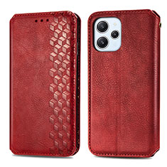 Handytasche Stand Schutzhülle Flip Leder Hülle S01D für Xiaomi Redmi 12 4G Rot