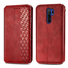 Handytasche Stand Schutzhülle Flip Leder Hülle S01D für Xiaomi Redmi 9 Prime India Rot