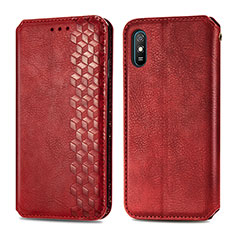 Handytasche Stand Schutzhülle Flip Leder Hülle S01D für Xiaomi Redmi 9A Rot