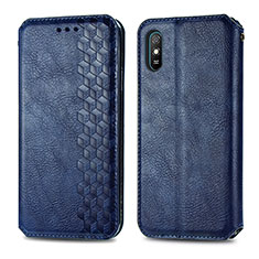 Handytasche Stand Schutzhülle Flip Leder Hülle S01D für Xiaomi Redmi 9AT Blau