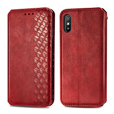 Handytasche Stand Schutzhülle Flip Leder Hülle S01D für Xiaomi Redmi 9i Rot