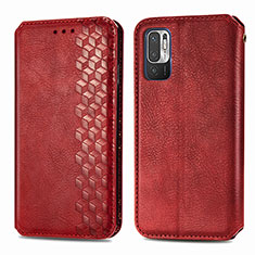 Handytasche Stand Schutzhülle Flip Leder Hülle S01D für Xiaomi Redmi Note 10 5G Rot
