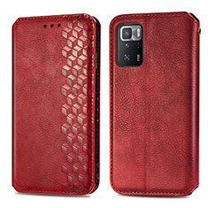 Handytasche Stand Schutzhülle Flip Leder Hülle S01D für Xiaomi Redmi Note 10 Pro 5G Rot
