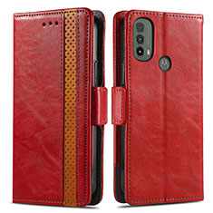 Handytasche Stand Schutzhülle Flip Leder Hülle S02D für Motorola Moto E20 Rot