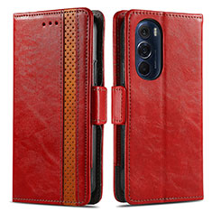 Handytasche Stand Schutzhülle Flip Leder Hülle S02D für Motorola Moto Edge 30 Pro 5G Rot