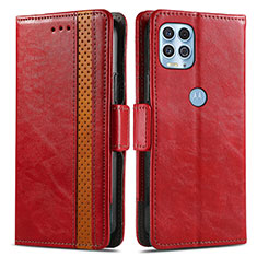 Handytasche Stand Schutzhülle Flip Leder Hülle S02D für Motorola Moto Edge S 5G Rot