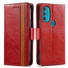 Handytasche Stand Schutzhülle Flip Leder Hülle S02D für Motorola Moto G71 5G Rot