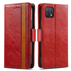 Handytasche Stand Schutzhülle Flip Leder Hülle S02D für Oppo A16K Rot