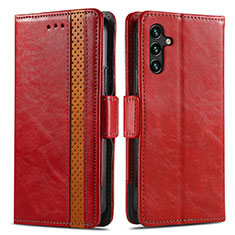 Handytasche Stand Schutzhülle Flip Leder Hülle S02D für Samsung Galaxy A13 5G Rot