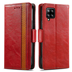 Handytasche Stand Schutzhülle Flip Leder Hülle S02D für Samsung Galaxy A42 5G Rot