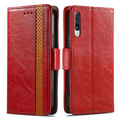 Handytasche Stand Schutzhülle Flip Leder Hülle S02D für Samsung Galaxy A50 Rot