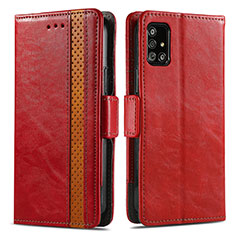 Handytasche Stand Schutzhülle Flip Leder Hülle S02D für Samsung Galaxy A71 4G A715 Rot