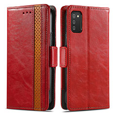 Handytasche Stand Schutzhülle Flip Leder Hülle S02D für Samsung Galaxy F02S SM-E025F Rot