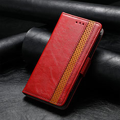 Handytasche Stand Schutzhülle Flip Leder Hülle S02D für Samsung Galaxy S22 Ultra 5G Rot