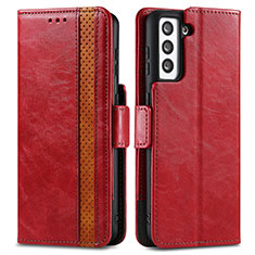 Handytasche Stand Schutzhülle Flip Leder Hülle S02D für Samsung Galaxy S24 5G Rot