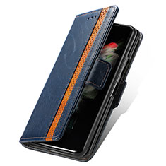 Handytasche Stand Schutzhülle Flip Leder Hülle S02D für Samsung Galaxy Z Fold3 5G Blau