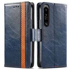 Handytasche Stand Schutzhülle Flip Leder Hülle S02D für Sony Xperia 1 IV Blau