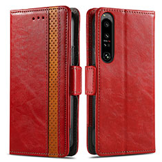 Handytasche Stand Schutzhülle Flip Leder Hülle S02D für Sony Xperia 1 IV Rot