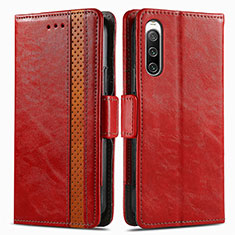 Handytasche Stand Schutzhülle Flip Leder Hülle S02D für Sony Xperia 10 IV SOG07 Rot