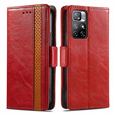 Handytasche Stand Schutzhülle Flip Leder Hülle S02D für Xiaomi Poco M4 Pro 5G Rot