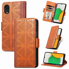 Handytasche Stand Schutzhülle Flip Leder Hülle S03D für Samsung Galaxy A03 Core Braun