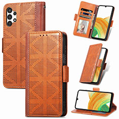 Handytasche Stand Schutzhülle Flip Leder Hülle S03D für Samsung Galaxy A13 4G Braun