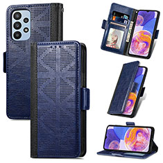 Handytasche Stand Schutzhülle Flip Leder Hülle S03D für Samsung Galaxy A23 4G Blau