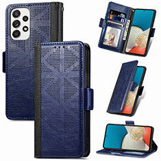 Handytasche Stand Schutzhülle Flip Leder Hülle S03D für Samsung Galaxy A53 5G Blau