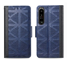 Handytasche Stand Schutzhülle Flip Leder Hülle S03D für Sony Xperia 1 IV Blau