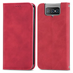 Handytasche Stand Schutzhülle Flip Leder Hülle S04D für Asus Zenfone 7 ZS670KS Rot