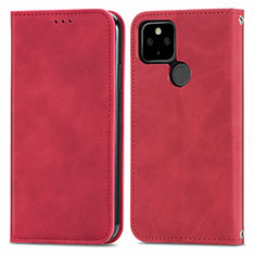 Handytasche Stand Schutzhülle Flip Leder Hülle S04D für Google Pixel 5a 5G Rot