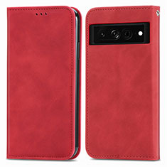 Handytasche Stand Schutzhülle Flip Leder Hülle S04D für Google Pixel 7 Pro 5G Rot