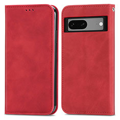 Handytasche Stand Schutzhülle Flip Leder Hülle S04D für Google Pixel 7a 5G Rot