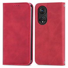 Handytasche Stand Schutzhülle Flip Leder Hülle S04D für Huawei Honor 50 5G Rot