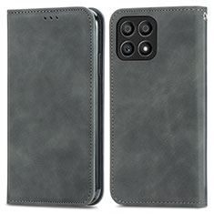 Handytasche Stand Schutzhülle Flip Leder Hülle S04D für Huawei Honor X30i Grau