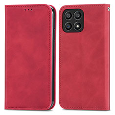 Handytasche Stand Schutzhülle Flip Leder Hülle S04D für Huawei Honor X30i Rot