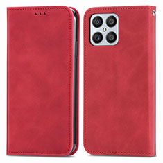 Handytasche Stand Schutzhülle Flip Leder Hülle S04D für Huawei Honor X8 4G Rot