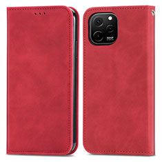 Handytasche Stand Schutzhülle Flip Leder Hülle S04D für Huawei Nova Y61 Rot