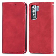 Handytasche Stand Schutzhülle Flip Leder Hülle S04D für Huawei P40 Lite 5G Rot