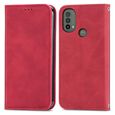 Handytasche Stand Schutzhülle Flip Leder Hülle S04D für Motorola Moto E20 Rot