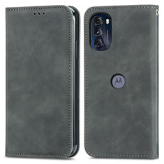 Handytasche Stand Schutzhülle Flip Leder Hülle S04D für Motorola Moto G 5G (2022) Grau