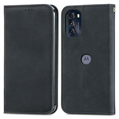 Handytasche Stand Schutzhülle Flip Leder Hülle S04D für Motorola Moto G 5G (2022) Schwarz