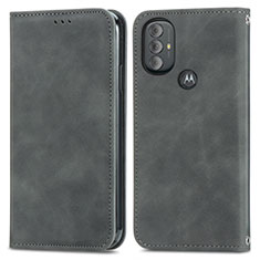 Handytasche Stand Schutzhülle Flip Leder Hülle S04D für Motorola Moto G Play (2023) Grau