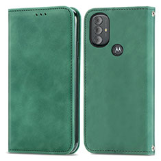 Handytasche Stand Schutzhülle Flip Leder Hülle S04D für Motorola Moto G Play (2023) Grün