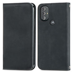 Handytasche Stand Schutzhülle Flip Leder Hülle S04D für Motorola Moto G Play (2023) Schwarz