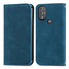 Handytasche Stand Schutzhülle Flip Leder Hülle S04D für Motorola Moto G Power (2022) Blau