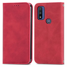 Handytasche Stand Schutzhülle Flip Leder Hülle S04D für Motorola Moto G Pure Rot