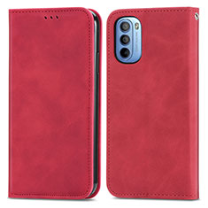 Handytasche Stand Schutzhülle Flip Leder Hülle S04D für Motorola Moto G41 Rot